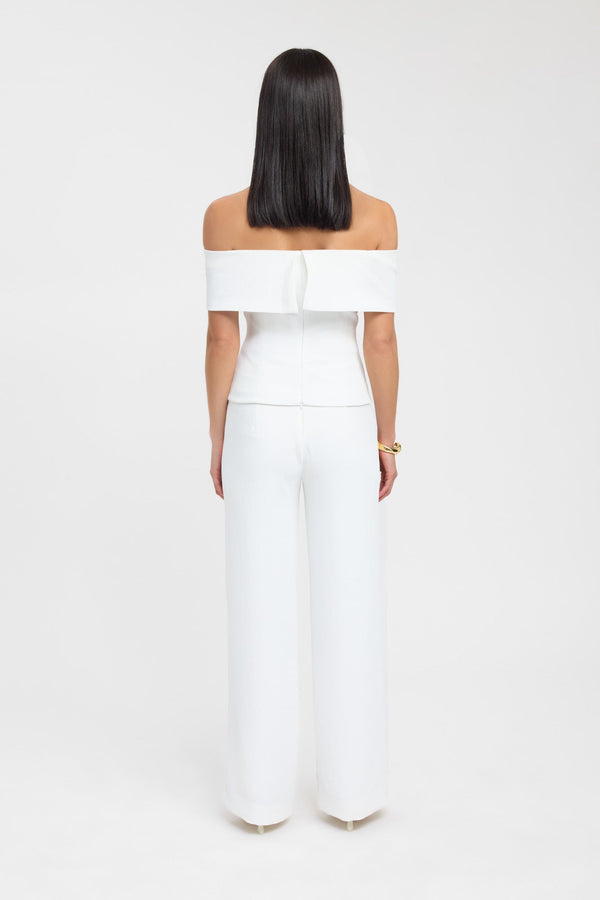 Kookai Oyster Off Shoulder Top Natural White