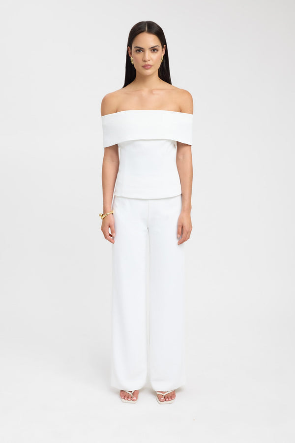 kookai Oyster Off Shoulder Top Natural White