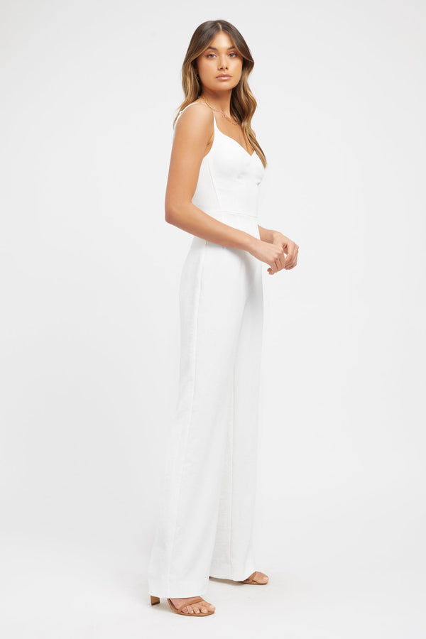 Kookai Oyster Panel Jumpsuit Natural White