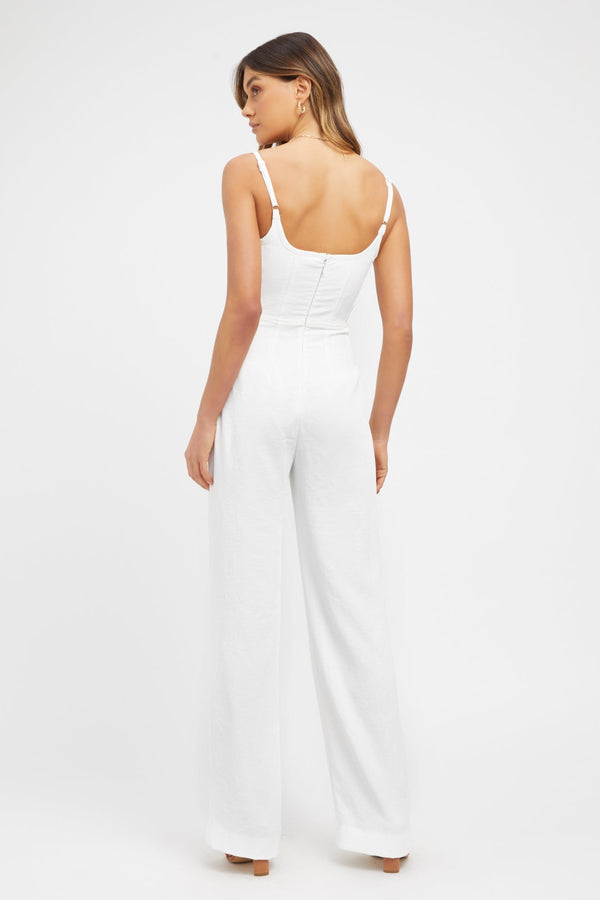 Kookai Oyster Panel Jumpsuit Natural White