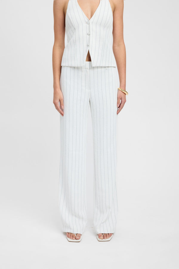 Kookai Oyster Pinstripe Pant Natural White/Navy