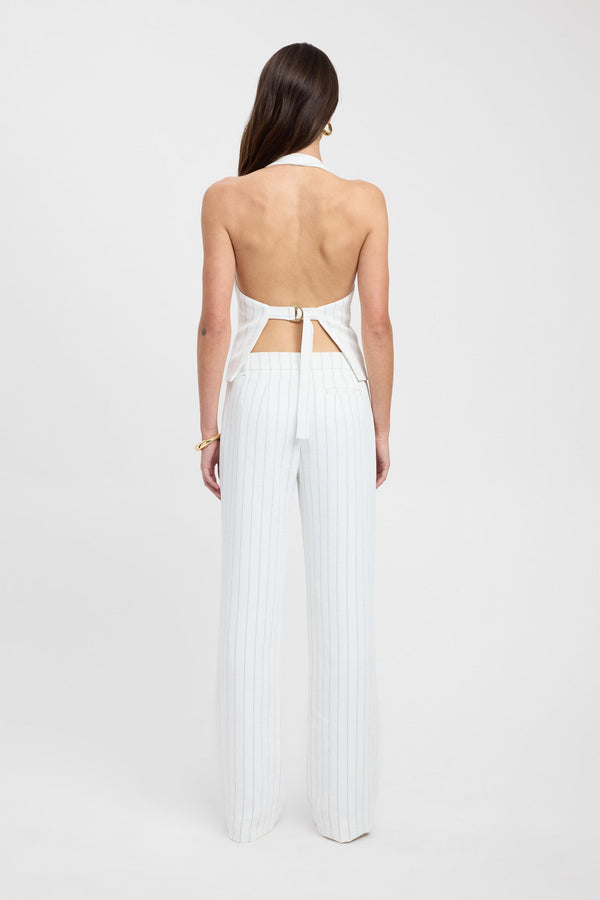Kookai Oyster Pinstripe Pant Natural White/Navy