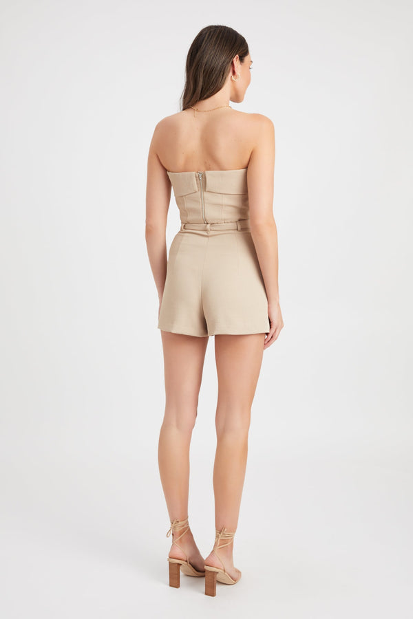 Kookai Oyster Pintuck Shorts Latte