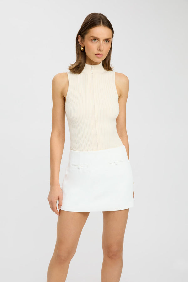 Kookai Oyster Skort Natural White