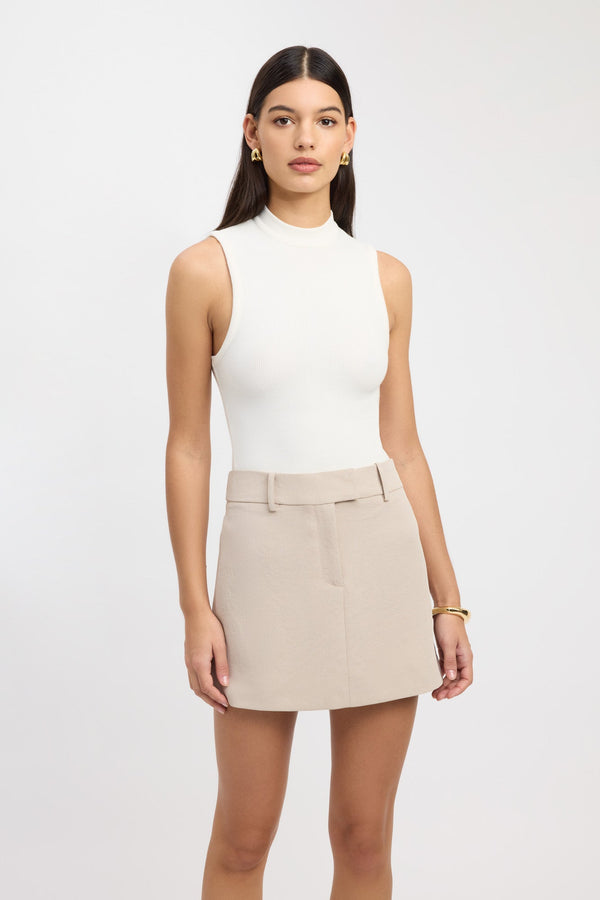 Kookai Oyster Staple Mini Skirt Oat