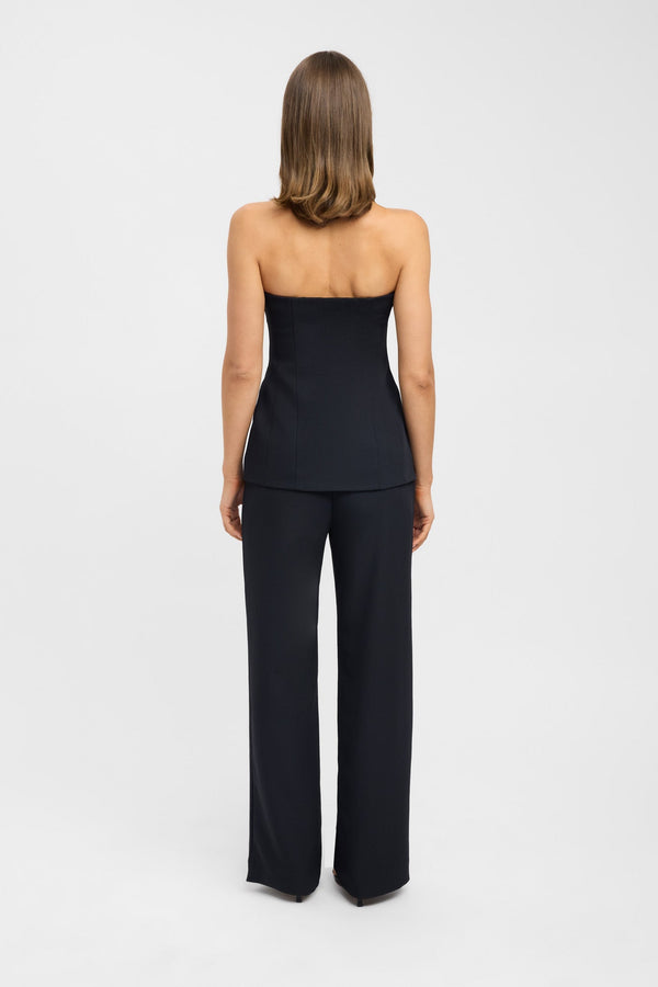 Kookai Oyster Strapless Button Top Black