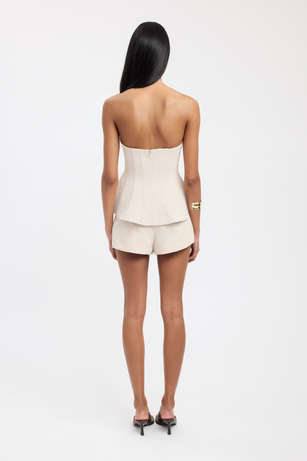Kookai Oyster Strapless Seam Top Cashew