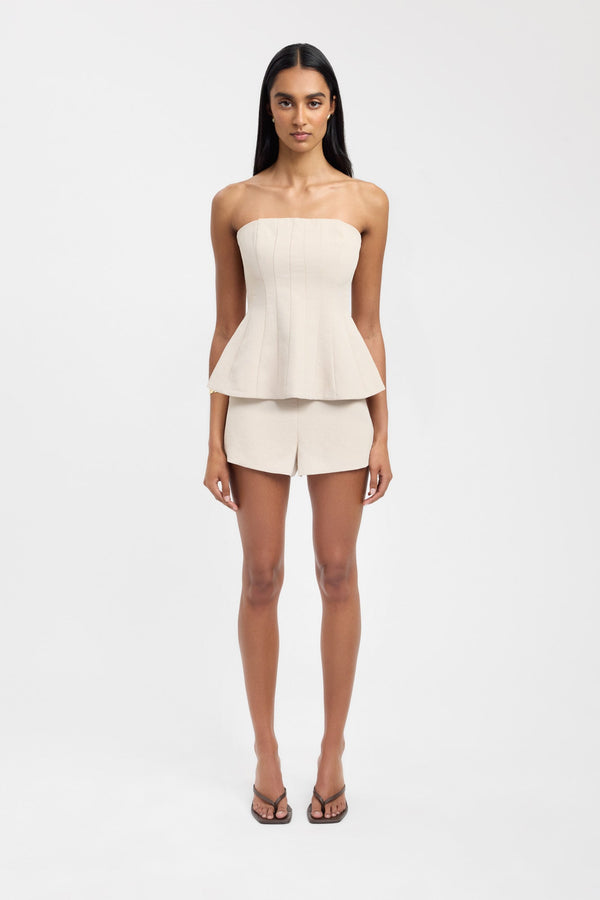 kookai Oyster Strapless Seam Top Cashew