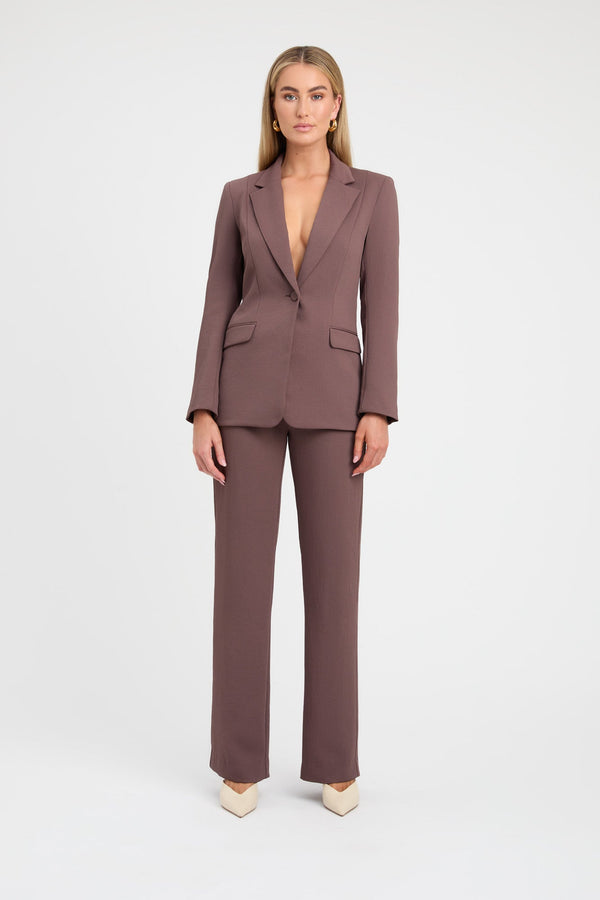 kookai Oyster Suit Blazer Mocha