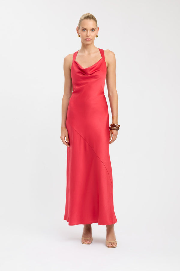 kookai Palermo Cowl Maxi Dress Ruby