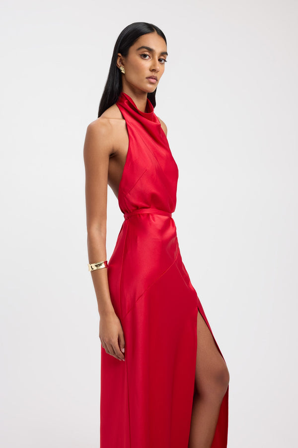 Kookai Palermo Halter Maxi Dress Cherry Red