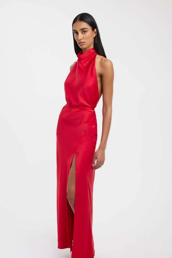Kookai Palermo Halter Maxi Dress Cherry Red