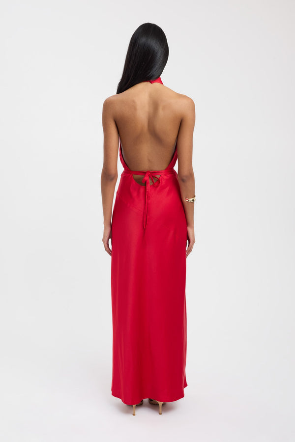 Kookai Palermo Halter Maxi Dress Cherry Red