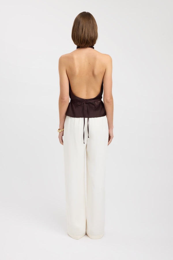 Kookai Palermo Tie Top Mahogany