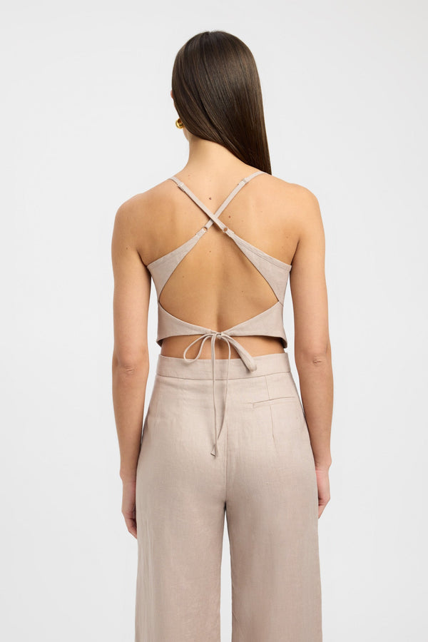 Kookai Palm Backless Top Mushroom