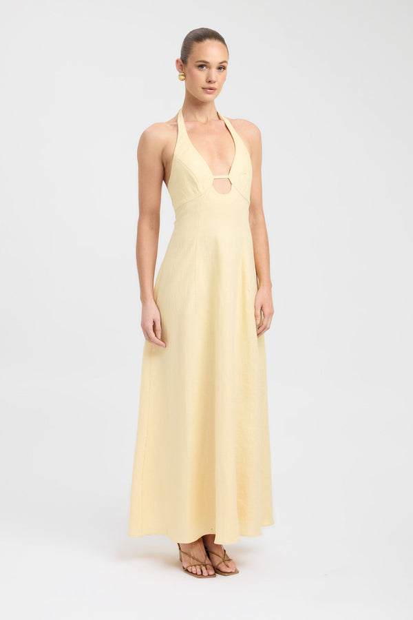 Kookai Palm Halter Maxi Dress Sunflower