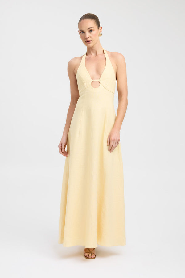 kookai Palm Halter Maxi Dress Sunflower