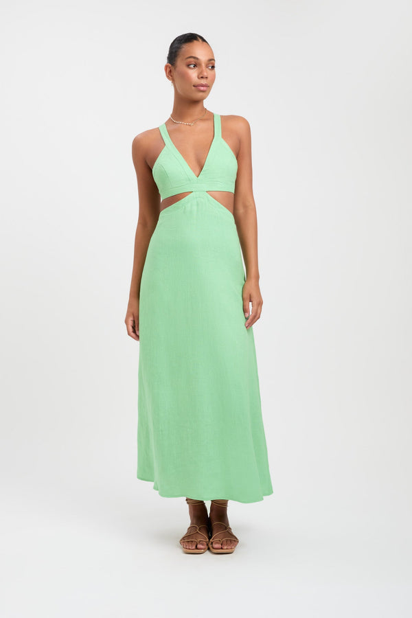 kookai Palm Midi Dress Foliage