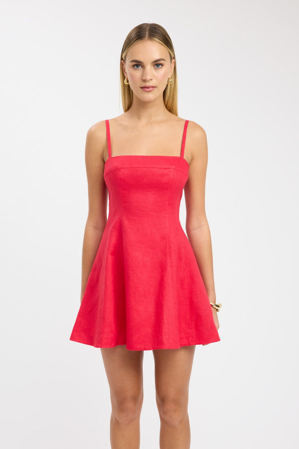Kookai Palm Panel Mini Dress Lychee