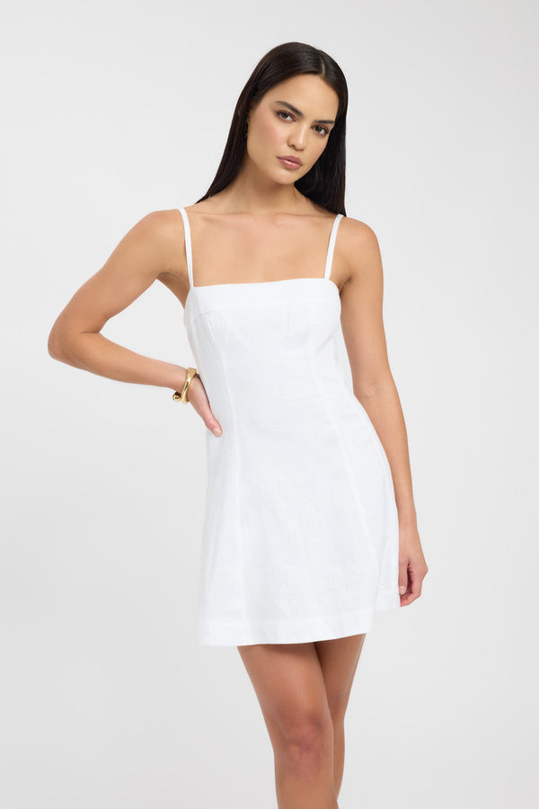 Kookai Palm Panel Mini Dress White