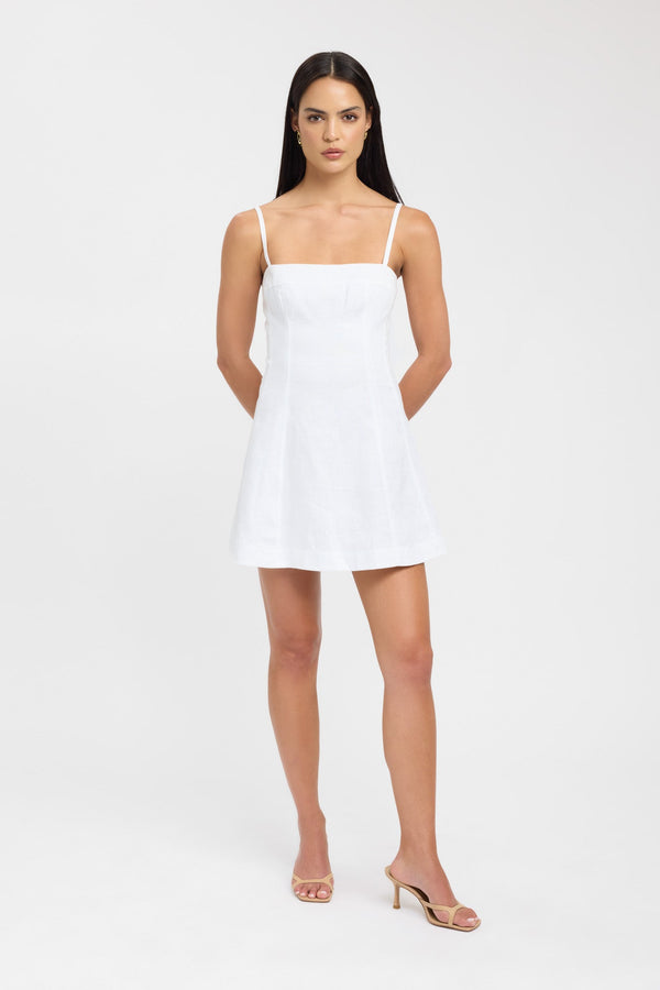 kookai Palm Panel Mini Dress White