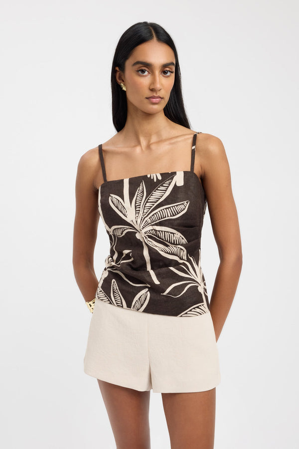 Kookai Palm Springs Adjustable Top Dark Chocolate