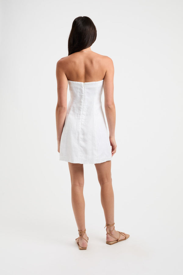 Kookai Palm Strapless Dress White