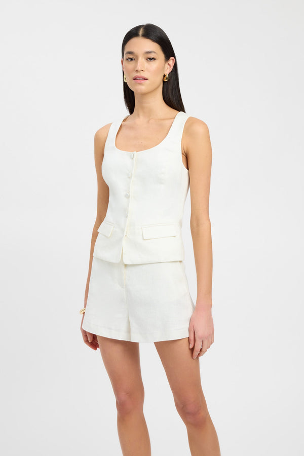 Kookai Palm Vest Top Coconut Milk