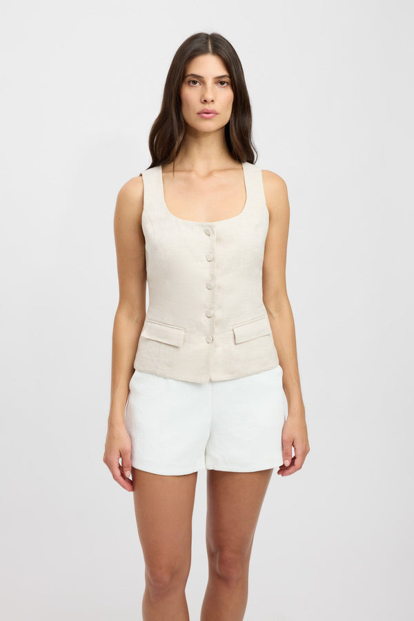 Kookai Palm Vest Top Wheat
