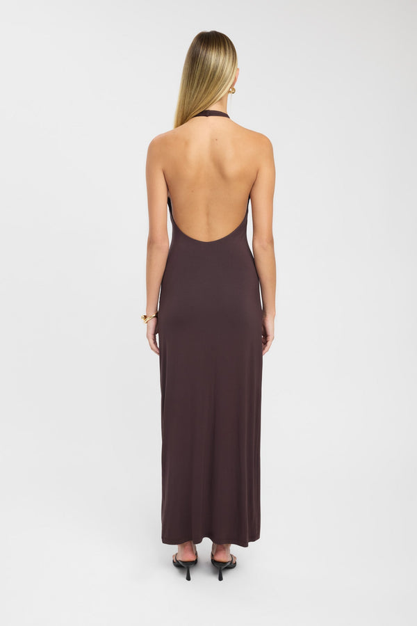 Kookai Paloma Maxi Dress Dark Mahogany