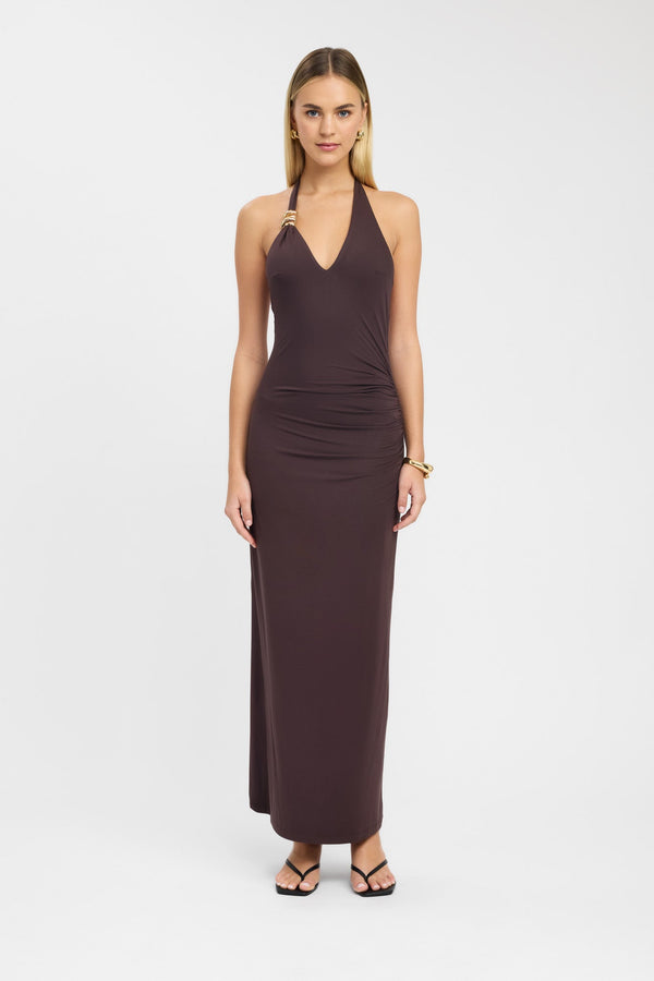 kookai Paloma Maxi Dress Dark Mahogany