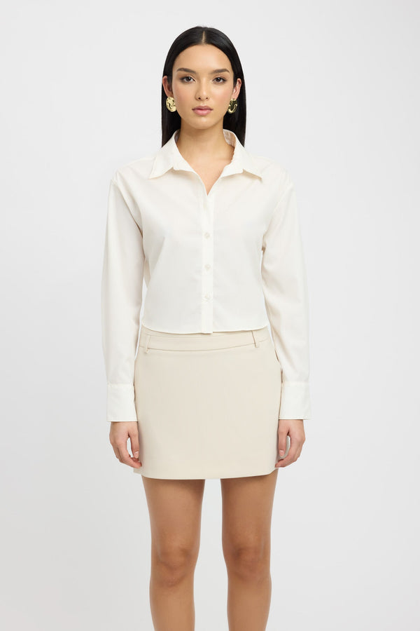 Kookai Percy Tie Shirt Coconut Milk