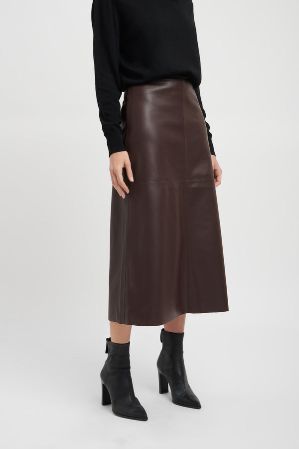 Kookai Phoenix Midi Skirt Chocolate