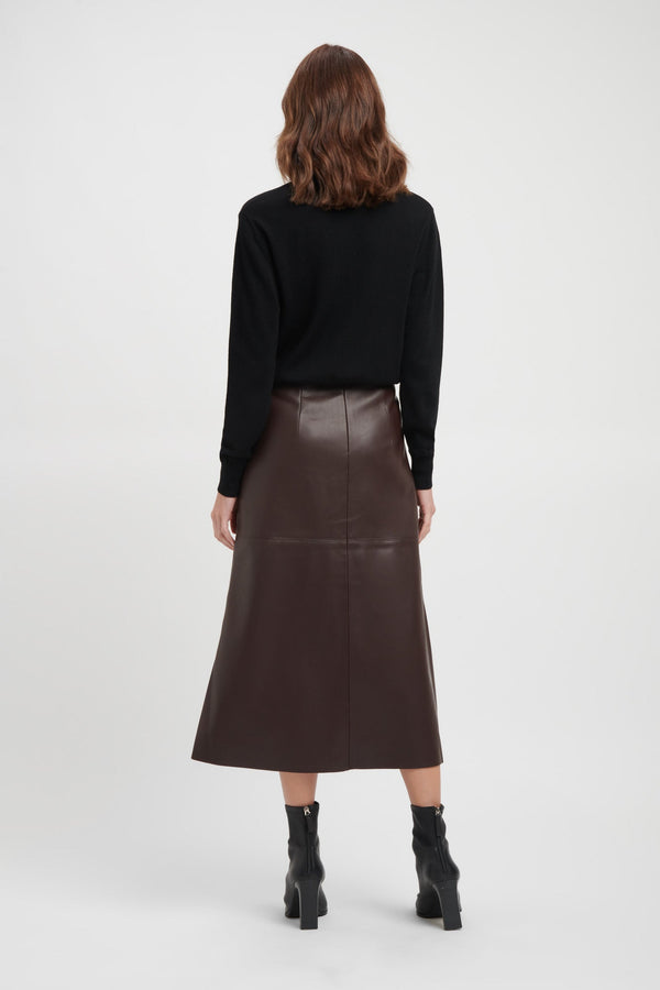 Kookai Phoenix Midi Skirt Chocolate