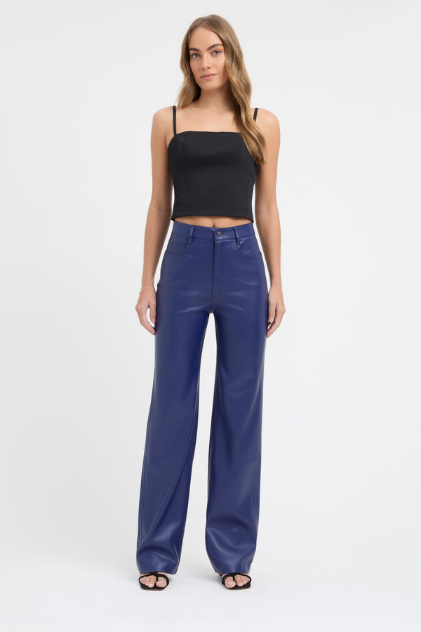 kookai Phoenix Wide Leg Pant Dark Sapphire