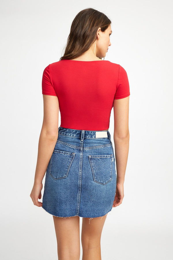 Kookai Piper Crop Tee Red