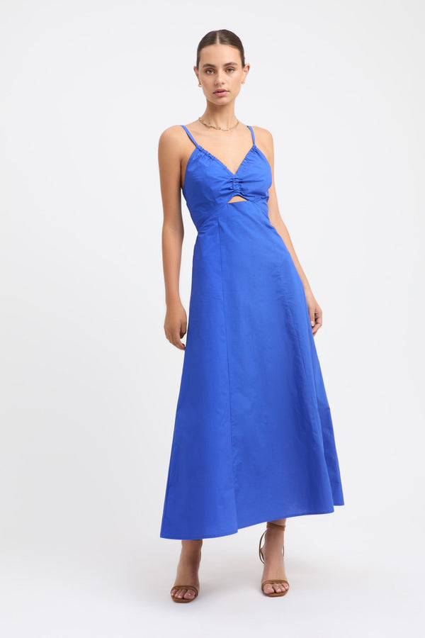 Kookai Poplin Halter Dress Strong Blue