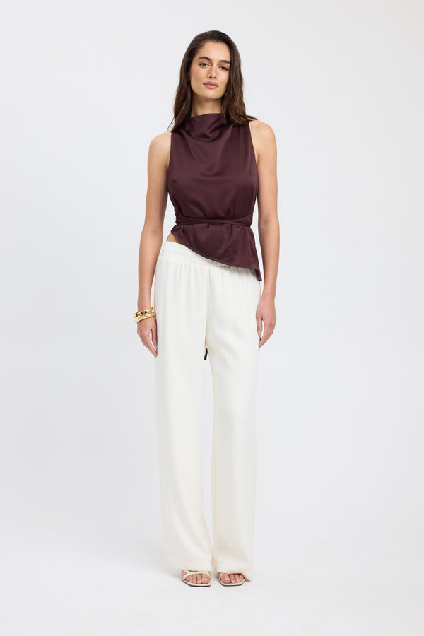 Kookai Prato High Cowl Neck Mahogany