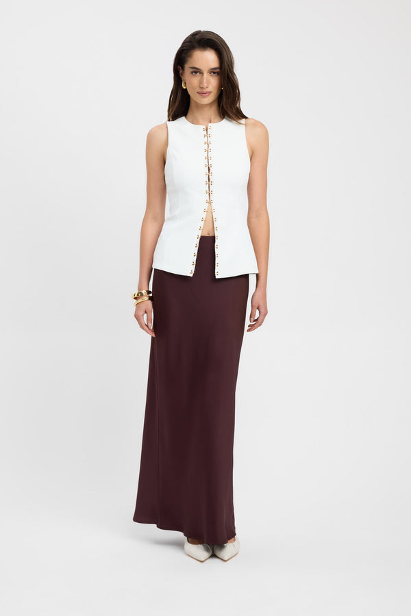 Kookai Prato Slip Skirt Mahogany