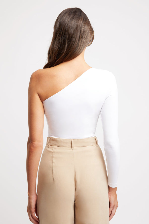 Kookai Queenie One Shoulder Top White
