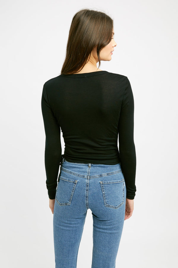 Kookai Rachel Tie Top Black