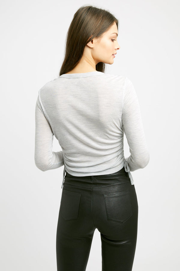 Kookai Rachel Tie Top Mid Grey Marle