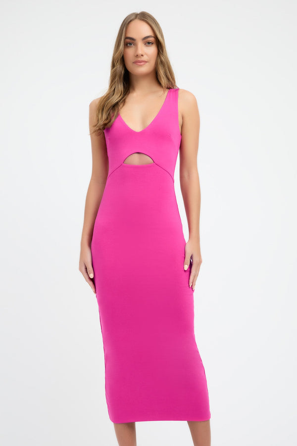 Kookai Rachelle Midi Dress Paradise Pink