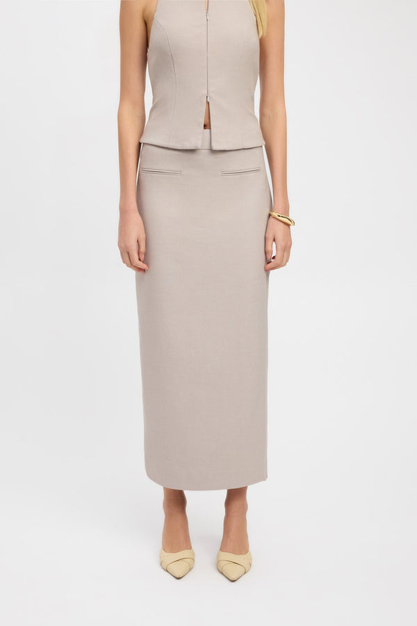 Kookai Raine Core Midi Skirt Dark Oat