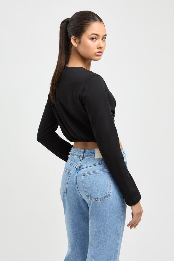 Kookai Renny Long Sleeve Top Black