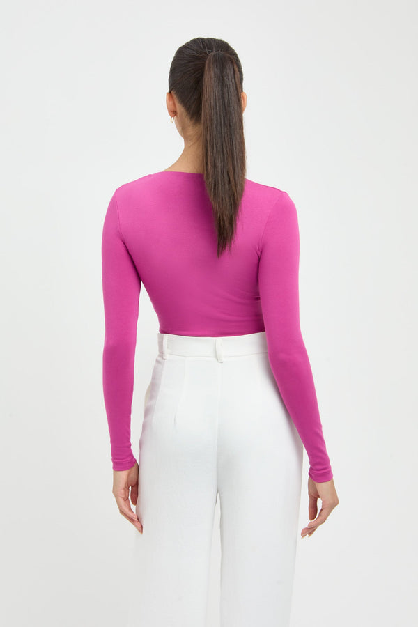 Kookai Rhys Twist Top Wild Viola