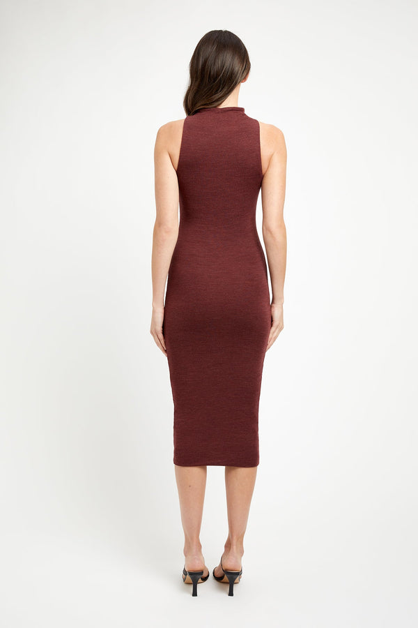 Kookai Ridley Midi Dress Burgundy Marle