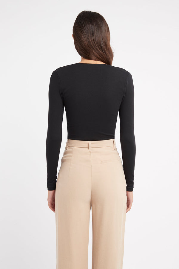 Kookai Riley Scoop Top Black