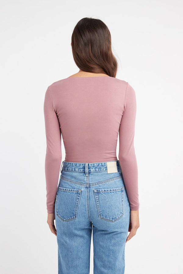 Kookai Riley Scoop Top Dark Mauve