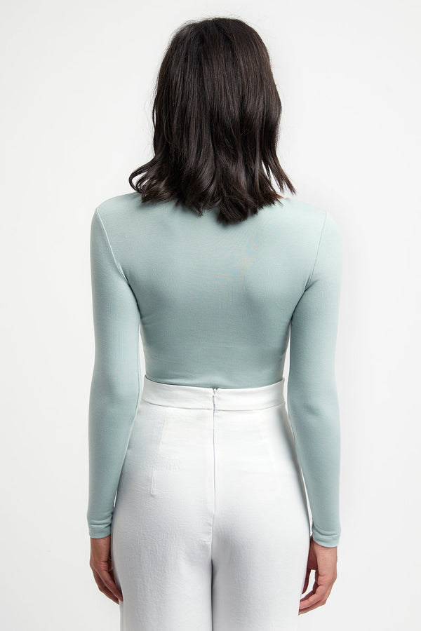Kookai Riley Scoop Top Smoky Green